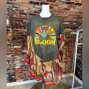 Boho Upcycled Butterfly top. Free size made with cotton Kantha fabric.